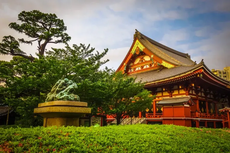 senso-ji-temple-hondo-sunset-tokyo-japan-senso-ji-kannon-temple-hondo-sunset-tokyo-japan